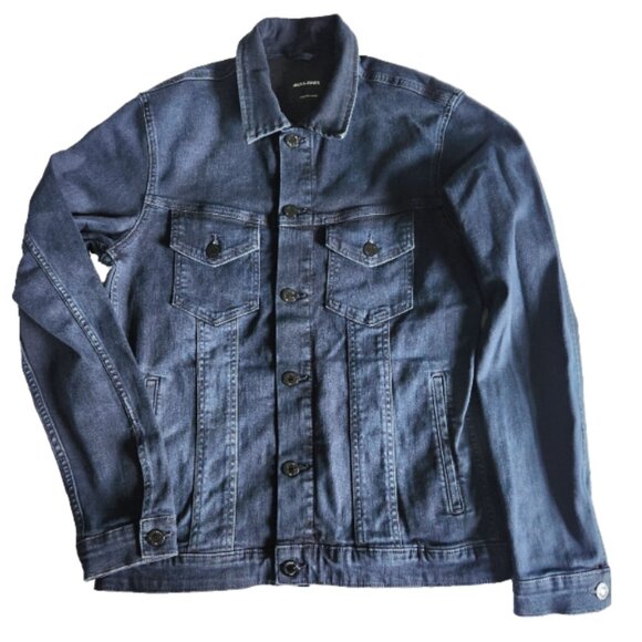 Jack and Jones Denim Jacket Men's Med. Trucker Jean Dark Blue Jeans Intelligence - Picture 9 of 10